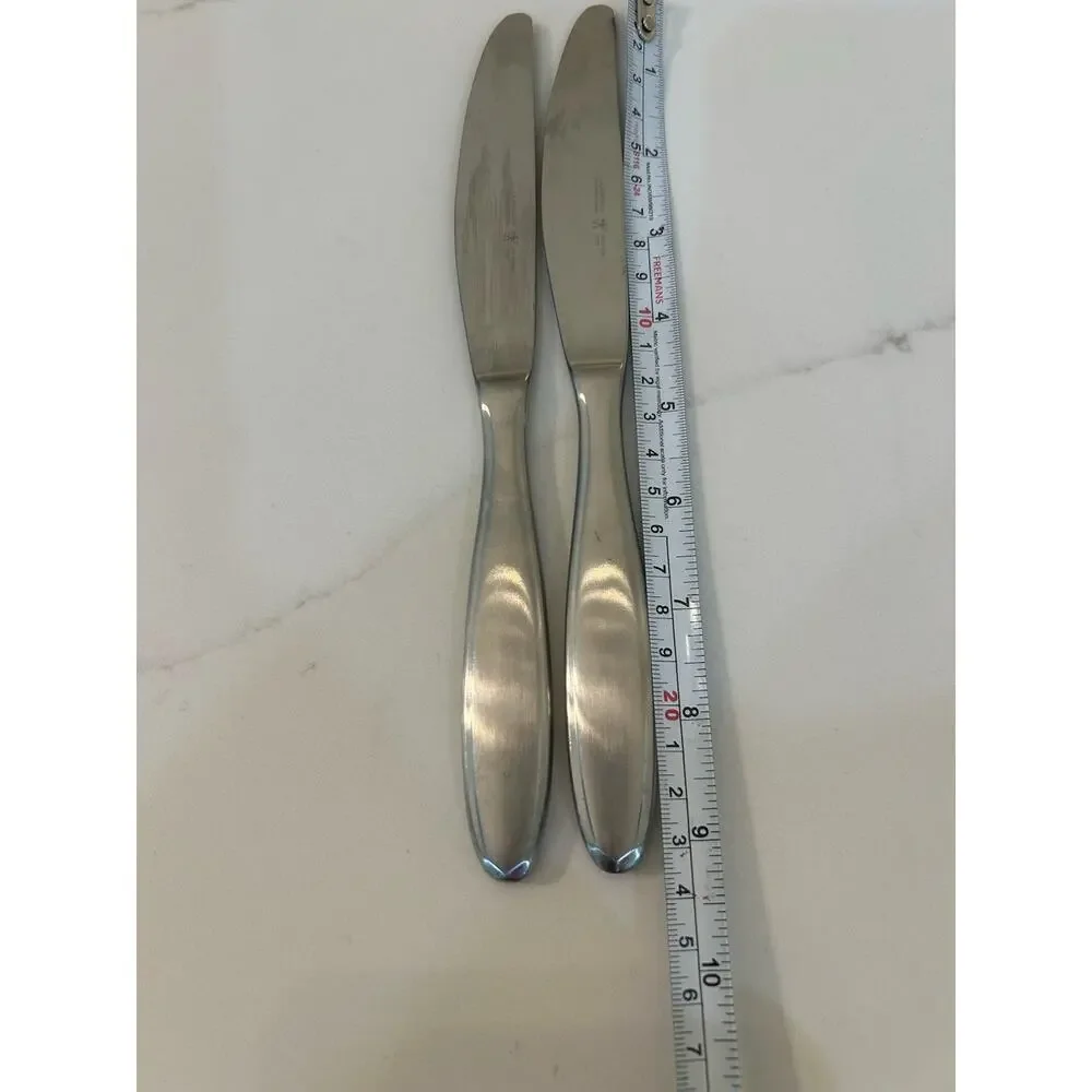 JA Henckels GEM SATIN Stainless 18/10 Outlined Flatware Set Of 2 Dinner Knives